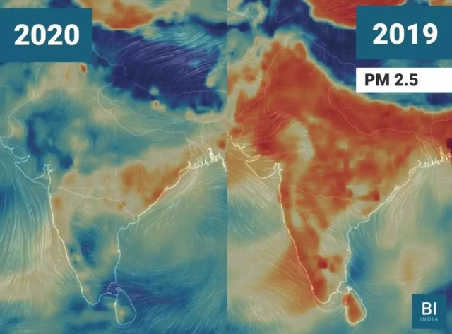 Reduction in PM 2.5 levels cross India